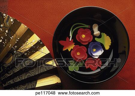 Stock Photo - art, food, fan, assorted, arrangement. Fotosearch