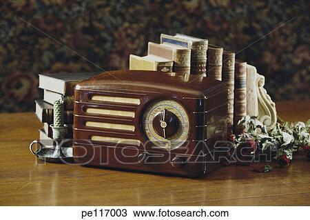 Stock Image - ensemble, technology, still life, radio, antique. Fotosearch