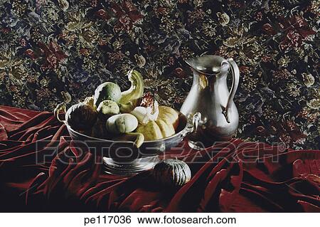 Stock Photograph - food, arrangement, bowl, assorted, art, antique. Fotosearch