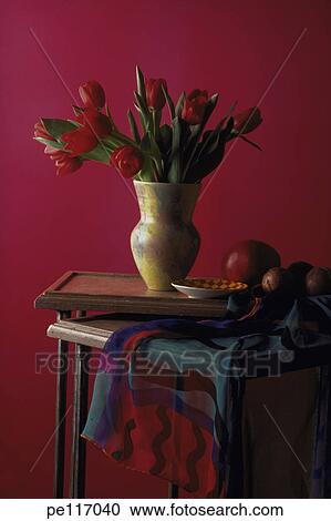 Stock Image - food, arrangement, flower, assorted, art, antique. Fotosearch
