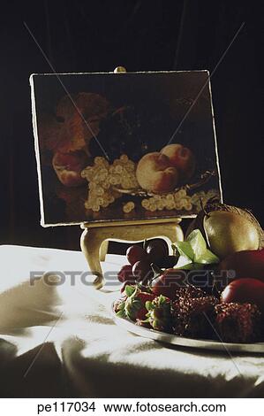 Picture - fruit, arrangement, food, assorted, art, antique. Fotosearch