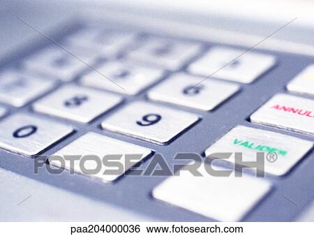 ATM machine keyboard, close-up View Large Photo Image Stock Photograph - ATM machine keyboard, close-up. Fotosearch