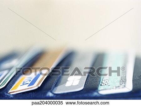 Credit cards in wallet, close-up View Large Photo Image Stock Photography - Credit cards in wallet, close-up. Fotosearch