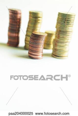 Five piles of euro coins. View Large Photo Image Stock Photography - Five piles of euro coins.. Fotosearch