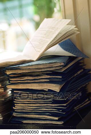 Pile of notebooks. View Large Photo Image Stock Image - Pile of notebooks.. Fotosearch