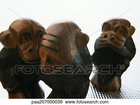 Three wise monkeys, sculpture, close-up. View Large Photo Image Stock Photo - Three wise monkeys, sculpture, close-up.. Fotosearch
