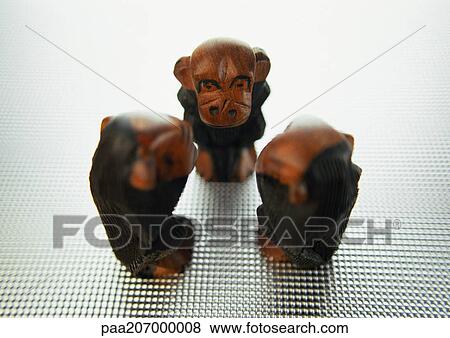 Three wise monkeys, sculpture. View Large Photo Image Stock Photo - Three wise monkeys, sculpture.. Fotosearch
