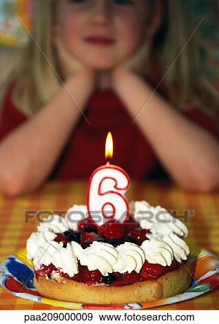 Little girl with birthday cake, portrait. View Large Photo Image Stock Photo - Little girl with birthday cake, portrait.. Fotosearch