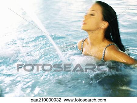 Woman in swimming pool, blurred. View Large Photo Image Stock Image - Woman in swimming pool, blurred.. Fotosearch