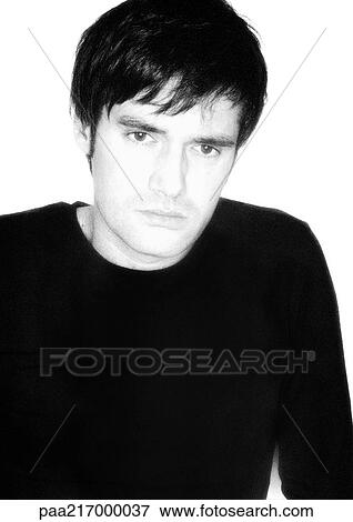 Man, portrait, b&w. View Large Photo Image Stock Photo - Man, portrait, b&w.. Fotosearch