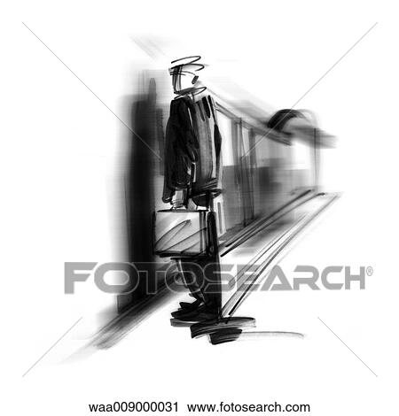 drawing, black and white, illustration, transport, subway, movement, businessman View Large Illustration Clip Art - drawing, black and white, illustration, transport, subway, movement, businessman. Fotosearch