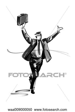 Clipart - drawing, illustration, businessman, success, director, manager, business. Fotosearch