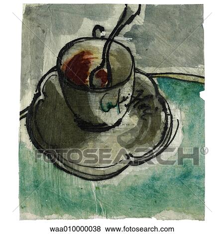 コーヒー コーヒーブレイク カップ 図画 イラスト 壊れなさい リラックス イラスト Waa Fotosearch