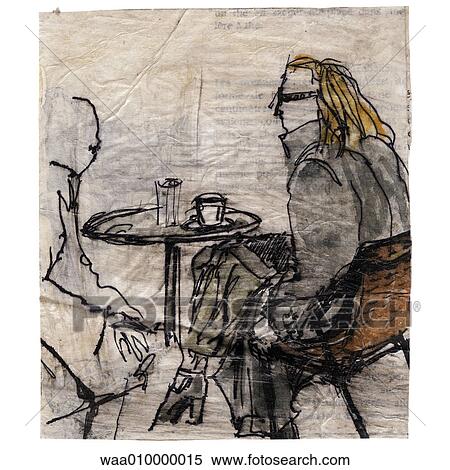 coffee, coffee break, bar, drawing, illustration, break, relaxation View Large Illustration Stock Illustration - coffee, coffee break, bar, drawing, illustration, break, relaxation. Fotosearch