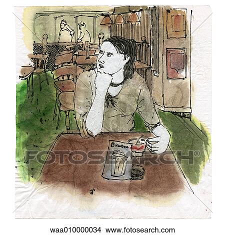coffee, coffee break, cup, bar, drawing, illustration, break View Large Illustration Stock Illustration - coffee, coffee break, cup, bar, drawing, illustration, break. Fotosearch