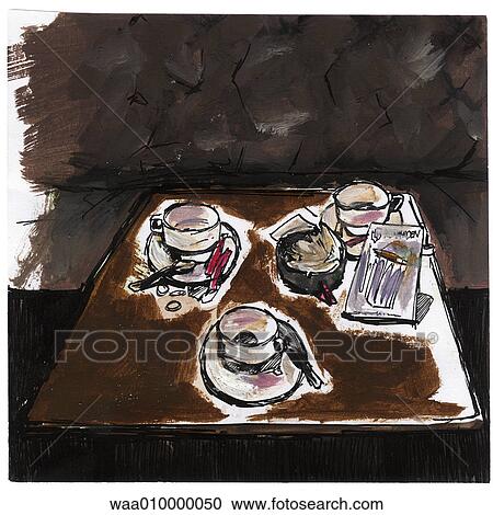 coffee, coffee break, cups, drawing, illustration, break, relaxation View Large Illustration Clipart - coffee, coffee break, cups, drawing, illustration, break, relaxation. Fotosearch