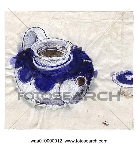 coffee, coffee break, teapot, drawing, illustration, break, relaxation View Large Illustration Drawing - coffee, coffee break, teapot, drawing, illustration, break, relaxation. Fotosearch