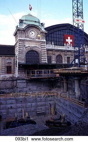 Building Site Foundations at a Railway Station Switzerland View Large Photo Image Stock Image - Building Site Foundations at a Railway Station Switzerland. Fotosearch
