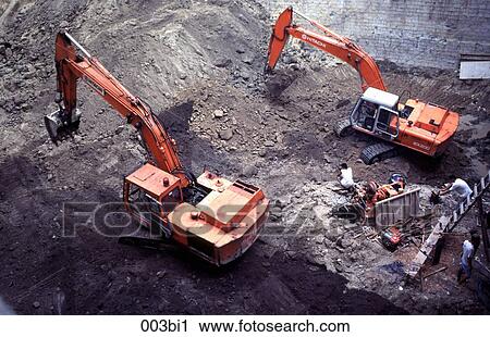 Excavators Working on Foundations Manila The Philippines View Large Photo Image Stock Image - Excavators Working on Foundations Manila The Philippines. Fotosearch
