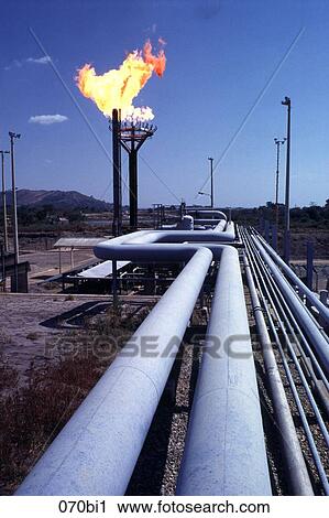 Fire from Burning Stack by Oil Refinery Pipes Colombia View Large Photo Image Stock Image - Fire from Burning Stack by Oil Refinery Pipes Colombia. Fotosearch