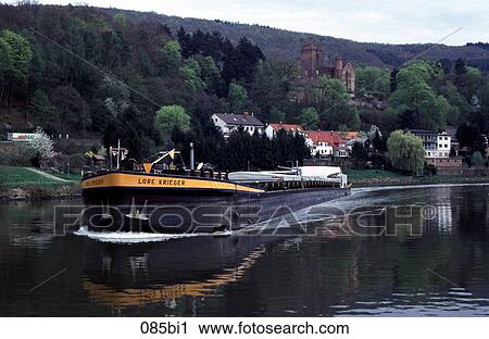 Stock Image - Transportation Barge Germany. Fotosearch