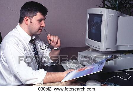 Businessman Working at Computer View Large Photo Image Stock Image - Businessman Working at Computer. Fotosearch
