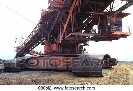 Stock Image - Mobile Conveyor at Coal Excavation Site Thailand. Fotosearch