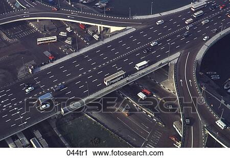 Stock Image - Freeway Junction and Flyovers Cairo Egypt. Fotosearch