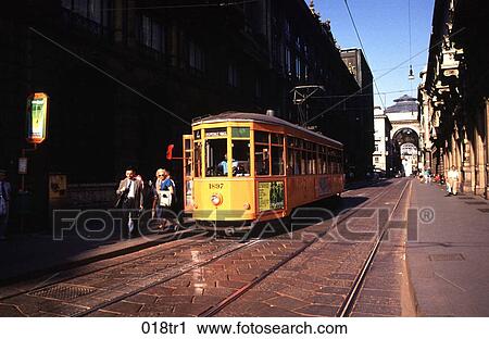 Orange Milan Tram Italy View Large Photo Image Stock Image - Orange Milan Tram Italy. Fotosearch