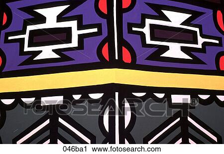 Ndebele Colour Mural South Africa View Large Photo Image Stock Image - Ndebele Colour Mural South Africa. Fotosearch