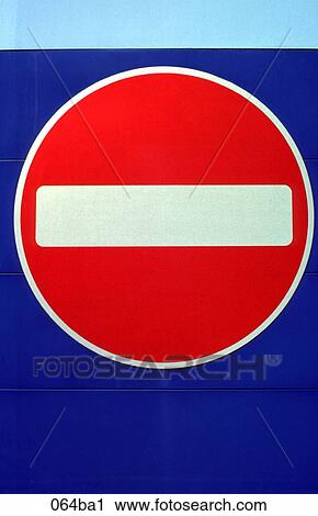 Red No Entry Sign on Blue Background View Large Photo Image Stock Image - Red No Entry Sign on Blue Background. Fotosearch