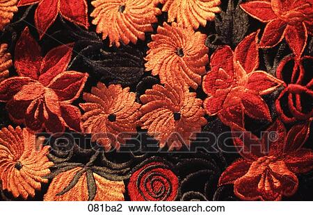 Embroidered Flowers in Cloth Thailand View Large Photo Image Stock Image - Embroidered Flowers in Cloth Thailand. Fotosearch