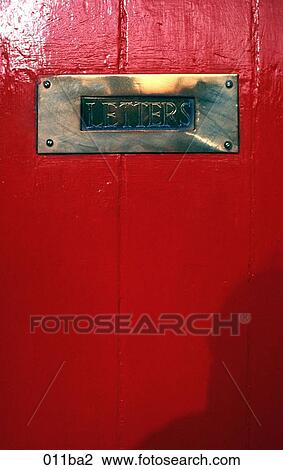 Letterbox in Red Door View Large Photo Image Stock Image - Letterbox in Red Door. Fotosearch