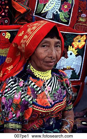 Cuna Indian Woman in Front of Market Stall Panama View Large Photo Image Stock Image - Cuna Indian Woman in Front of Market Stall Panama. Fotosearch