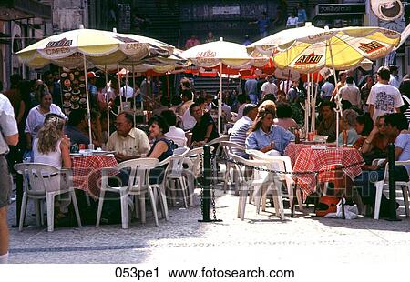 View of a Group of Tourists in a Cafe Portugal View Large Photo Image Stock Image - View of a Group of Tourists in a Cafe Portugal. Fotosearch