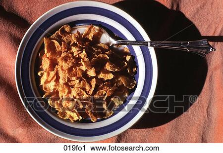 Blue and White Striped Bowl of Corn Flakes View Large Photo Image Stock Image - Blue and White Striped Bowl of Corn Flakes. Fotosearch
