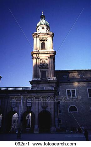 Stock Image - Baroque Cathedral Salzburg Austria. Fotosearch