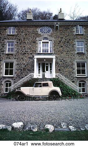 Country Home and Vintage Car UK View Large Photo Image Stock Image - Country Home and Vintage Car UK. Fotosearch