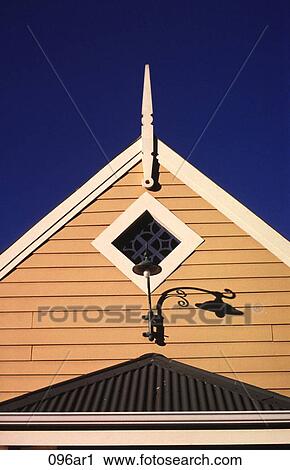 Stock Image - Gable End of Wooden Hall Cape Town South Africa. Fotosearch