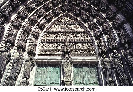 Gothic Porch Detail of Cologne Cathedral Germany View Large Photo Image Stock Image - Gothic Porch Detail of Cologne Cathedral Germany. Fotosearch