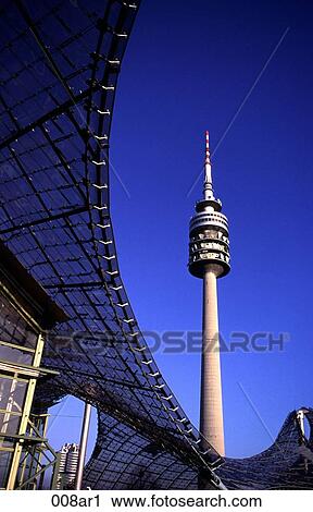 Munich Olympic Stadium and Telecommunications Tower View Large Photo Image Stock Image - Munich Olympic Stadium and Telecommunications Tower. Fotosearch