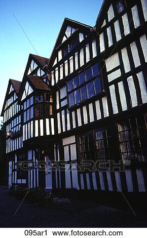 Tudor Timber Framed Building UK View Large Photo Image Stock Image - Tudor Timber Framed Building UK. Fotosearch