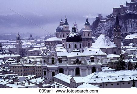 Stock Image - View of Cathredral and Skyline Salzburg Austria. Fotosearch