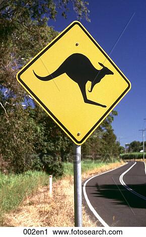 Kangaroo Warning Sign Queensland Australia View Large Photo Image Stock Image - Kangaroo Warning Sign Queensland Australia. Fotosearch