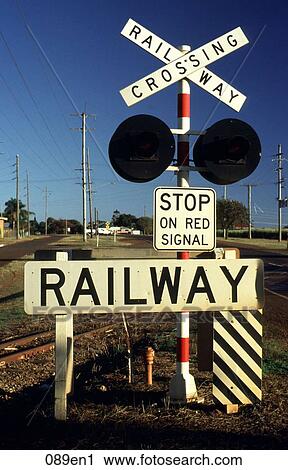 Level Crossing Road Sign Australia View Large Photo Image Stock Image - Level Crossing Road Sign Australia. Fotosearch
