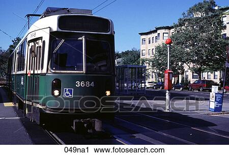 Green and White Tram Boston View Large Photo Image Stock Image - Green and White Tram Boston. Fotosearch