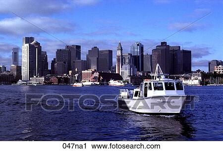 Stock Image - River Taxi on Inner Harbour Boston. Fotosearch