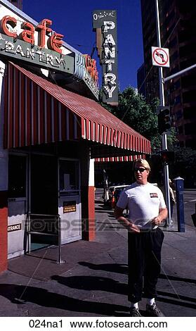 Young Man outside a Corner Cafe Los Angeles View Large Photo Image Stock Image - Young Man outside a Corner Cafe Los Angeles. Fotosearch