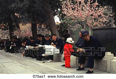 Group of Men in Mao Blue Suits Seated with Child View Large Photo Image Stock Image - Group of Men in Mao Blue Suits Seated with Child. Fotosearch