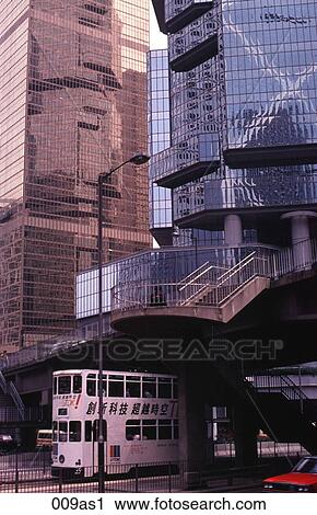 Tram and Hi-tech Building Central Hong Kong View Large Photo Image Stock Image - Tram and Hi-tech Building Central Hong Kong. Fotosearch